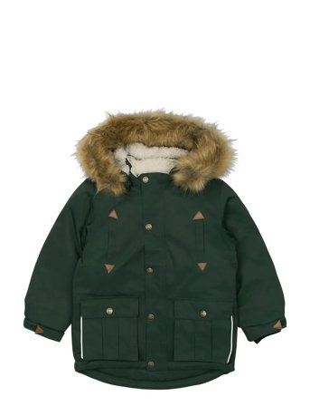 Twill Nylon Boy Parca Green Mikk-line