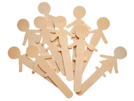 PLAYBOX Träpinnar människor 10/fp - Lyreco - Skola och förskola - Hobbymaterial - Pyssel - Trä