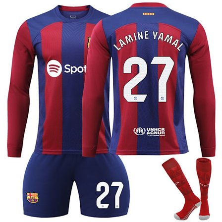 2324 Barcelona hjemmefotballdrakt nr. 27 Yamal langarmet drakt