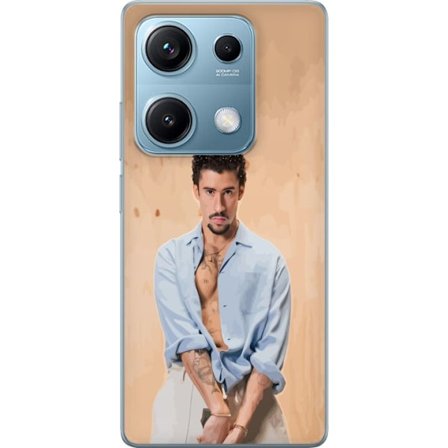 Yhteensopiva Puhelinkuori Xiaomi Redmi Note 14S Bad Bunny Super Bowl-inspiroima grafiikka, jossa NFL-trofe ja San Franciscon silta urheilusuunnittelus