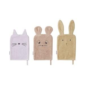 Liewood 3-Pack Mouse/Light Lavender Sylvester Wash Cloths One Size - Toiletries - One size - Purple - Junge