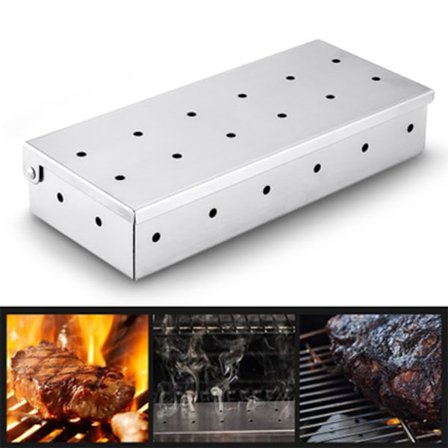 BBQ Transformationskit, Rökbox i rostfritt stål, Förbättra din grillupplevelse, Hållbar design för oöverträffad smak, Lätt att rengöra, 22,2 X 9,6