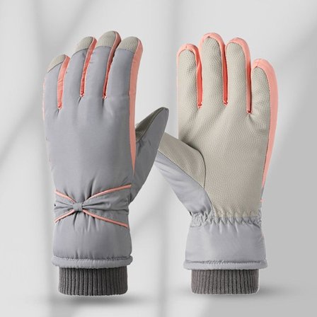 Dam plyschhandskar Snowboard Skidhandskar GRÅ