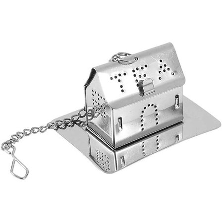 Teinfuser, Teasil, Rostfritt Stål Te-Steeper med Droppbricka Nät Teasil Kedja Haken Nät Teball Lämplig för Te Tillbehör