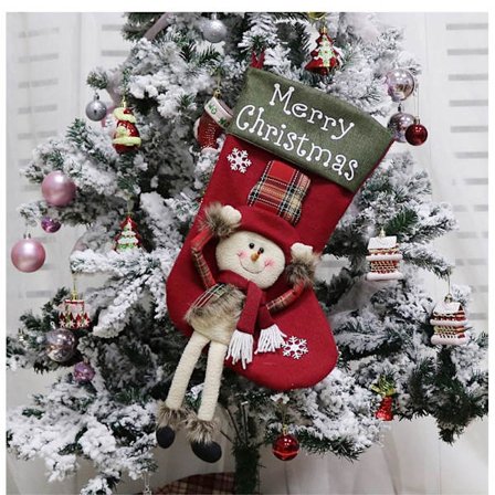 Christmas Stocking Sock Tree Hanging Decoration - Snowman
