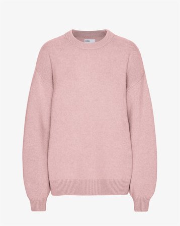 Oversized Merino Wool Crew - Faded Pink