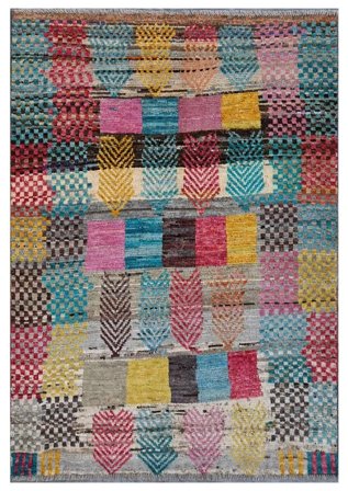 Hand Knotted Moroccan Berber - Afghanistan 95X138 Wool Rug Small