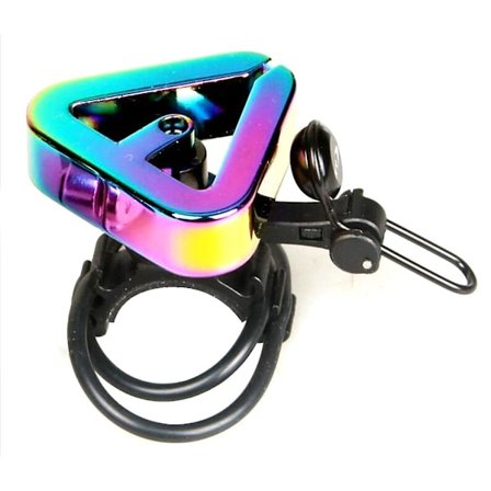 Cykelklocka Vägcykel Horn Alarm Cykling Triangelformad Styrring Klocka Hög Decibel, Flerfärgad Gummiband