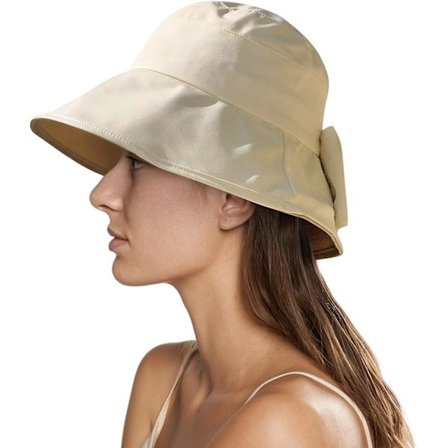 Beige, Damhatt Sommar Fällbar Capeline Solhatt Anti UV Cotto