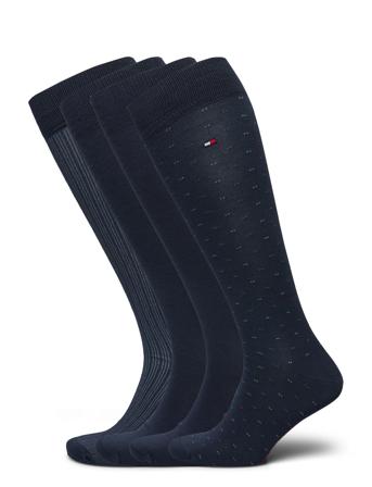 Th Men Kneehigh 4P Tin Giftbox Underwear Socks Regular Socks Marineblå Tommy Hilfiger*Betinget Tilbud