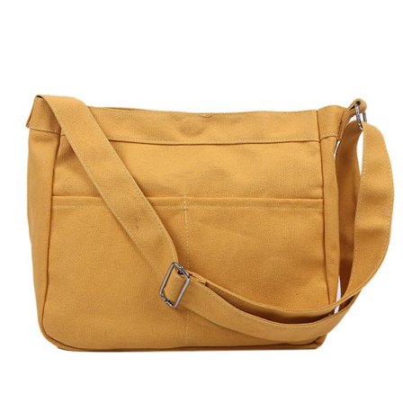 Casual Canvas Messenger Bag Women Solid Color Large Capacity Shoulder Handbag,1p