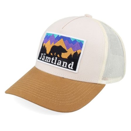 Wild Spirit - Beige trucker Keps - Swedish Jämtland Landscape Canvas Beige/Stone/Caramel A-Frame Trucker @ Hatstore