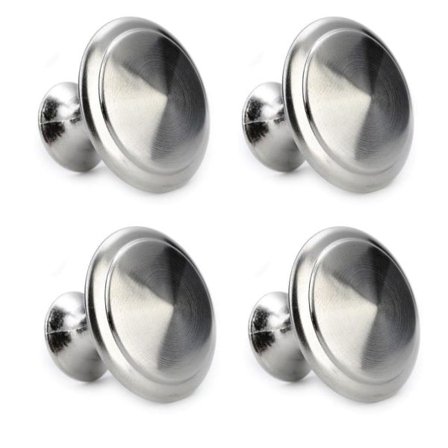 Knoppar 4-pack - Enkla knoppar i metall - Silver färg Silver