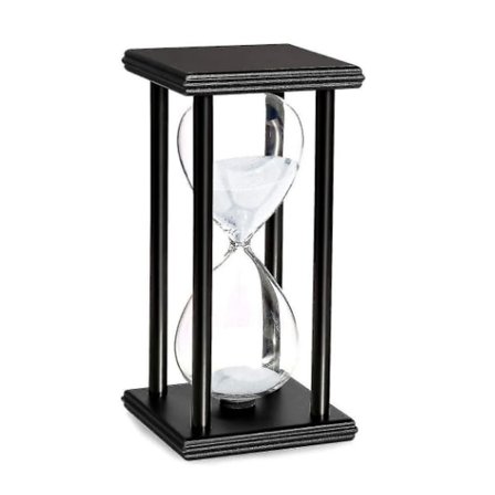 20 Minutters Timeglas Hvidt Sand Timer Træ Sort Stand Timeglas Ur til Kontor Køkken Indretning Hjem - 20min Hvidt Sand
