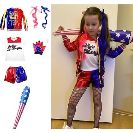 Harley Quinn Kids Cosplay Kostymer Monsterjakke - Perfet L