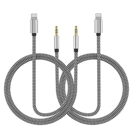Aux-kabel til iPhone, Aux-lydadapterkabel kompatibelt med iPhone 14 13 12 11 XS XR X 8 7 6【GKS】