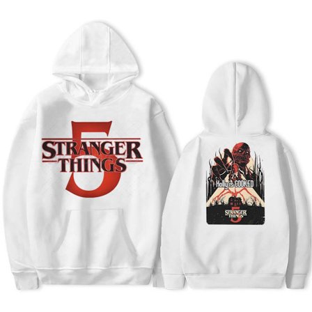 Stranger Things 5 Hoodie – Unisex – Varm fleecefodrad sweatshirt – Höst/Vinter Vit 2 M Vit 2 M