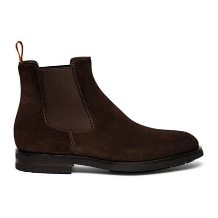 Santoni, Ankle Boots Bruin, Heren, Maat:44 EU,suede,Bedrukt