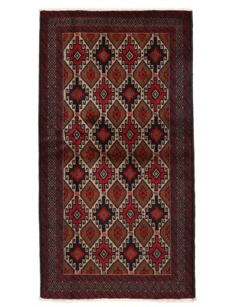 Orientalisk Beluch Matta 105X191 Svart/Mörkröd Ull, Persien