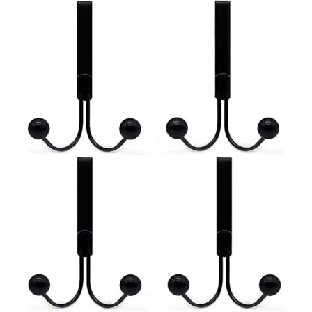 4 Pak Over The Door Kroge Til Tøj, Metal Over The Door Hanger 2 Kroge Over Dør Kroge Til Hængende Frakke/Taske/Kåbe/Hætte/Halsklæde