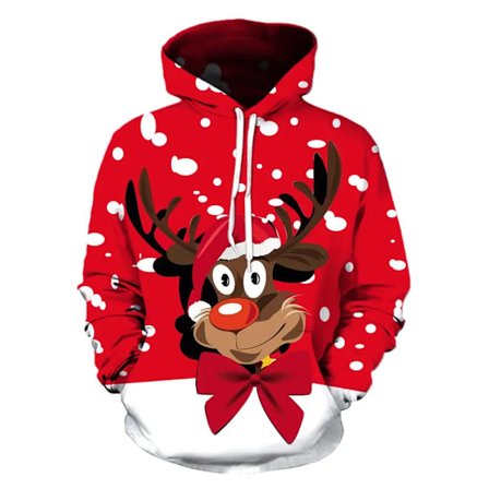 Høst og vinter julehettegenser 3D-print julenissen hettegensere Street Trend Fritid Pullover Hettegensere Dame Kappa AWY-SD030