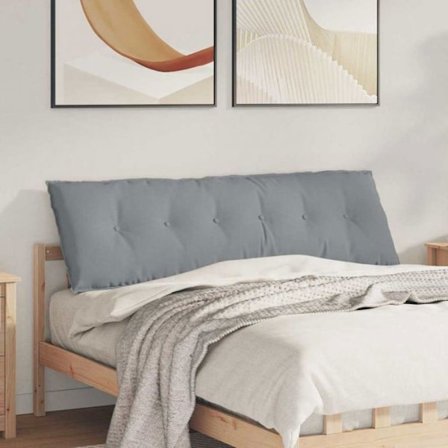 Coussin Vidaxl Ryggkudde Ljusgrå 160 x 19 x 50 cm tyg