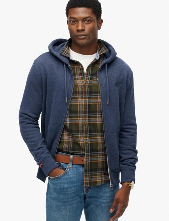 Superdry Essential Logo Zip Hoodie Hb - Navy - XL