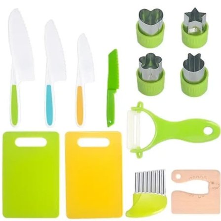 Barne baking kjøkken kjøkkenkniv kjøkkensett barnekjøkken kjøkkenutstyr barneleke 13 delers sett_qq