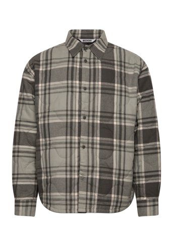 Weekday Padded Flannel Overshirt Jacket - Grey - XL