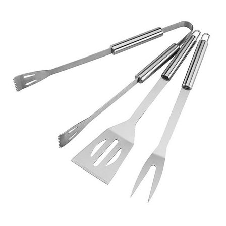 3-Piece BBQ Grill Tools Set, Stainless Steel Barbecue Utensils