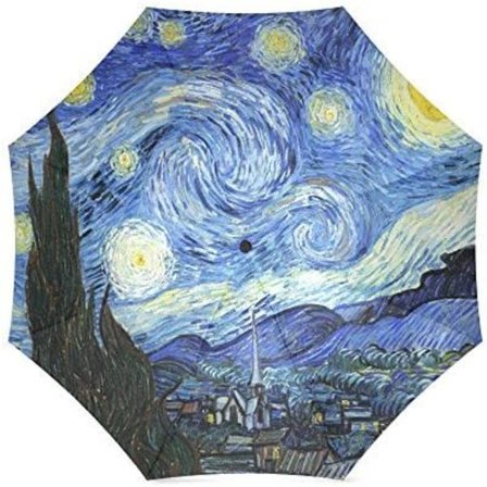 Stjernenat af Vincent Van Gogh, Landskabsmaleri Sammenfoldelig Regnparaply/Parasol/Solparaply