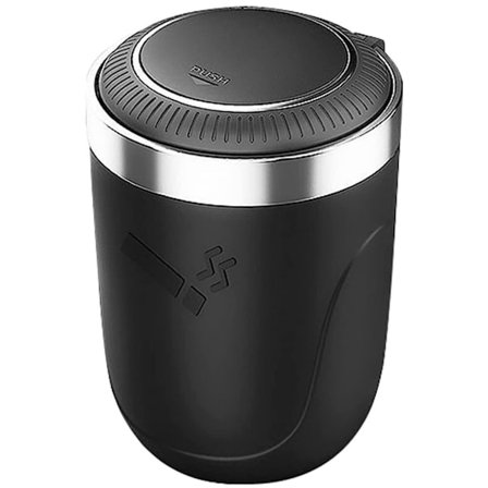 Innovativ Bilaskebæger, Bærbart Aftageligt Rustfrit Stål Røgfrit Askebæger Med Vindtæt Design Til Rygning På Farten, Led Blåt Lys Sikrer