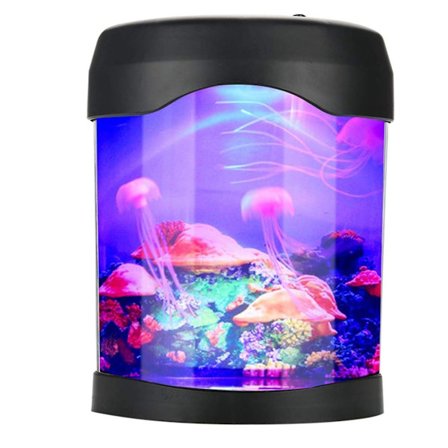 Vandmandslampe med realistisk vandmandssimulering, farveskiftende LED-akvarienatlampe til hjemmekontor soveværelsesindretning, USB-drevet bærbar