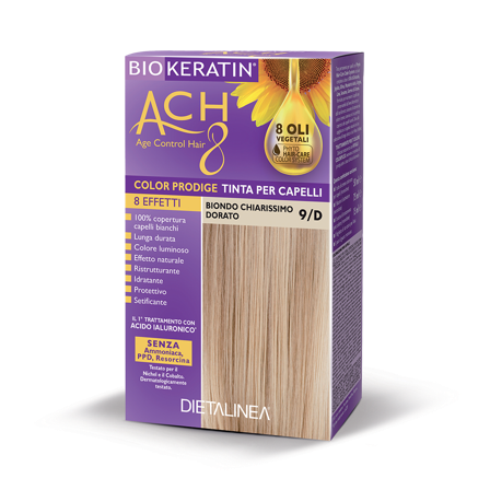 Biokeratin Ach8 Tinta per Capelli Biondo Chiarissimo Dorato 9/D