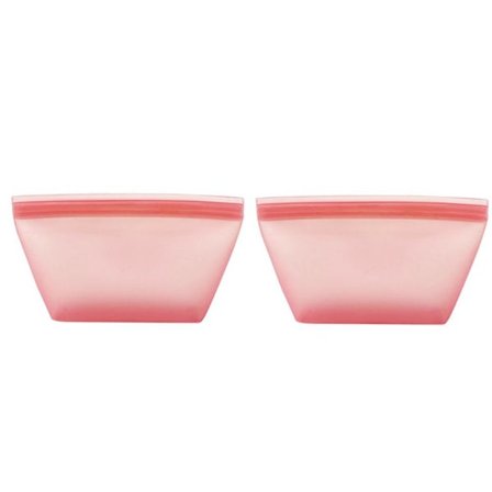 2 st Återanvändbara Självförslutande Silikon Förvaringspåsar Mikrovågsugn Kyl