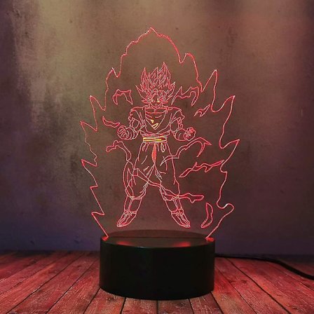 Kids Gift Anime Dragon Ball Kakarotto Son Goku Night Light Touch Sensor Bedroom 3d Illusion Night Light Ledanime Lamp Colorful Remote Control Night L