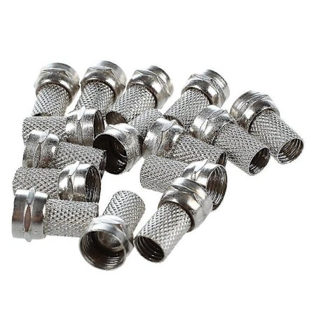 15 stk. RG6 F-Type Twist-On Coax Koaksialkabel RF-kontakt Hann for CCTV-kamera