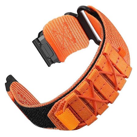 26 mm:n kellon ranneke Garmin Fenix 8 51 mm / 7X / 6X / 5X -kelloon, pikalukitus, nylon, tarranauha - harmaa [DB] oranssi oranssi