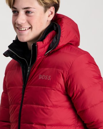BOSS REVERSIBLE PUFFER JACKET Röd Jackor Kille - Kids Brand Store
