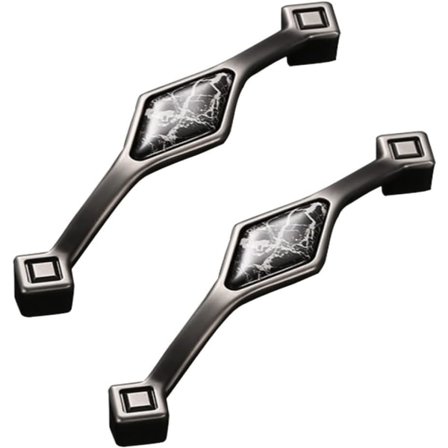 IC Oval Rhombus zink och keramik metall Köksskåp Hårdvara Låda drar knoppar Rostfritt 2st/ set (dubbelt hål, diamant, marmor)