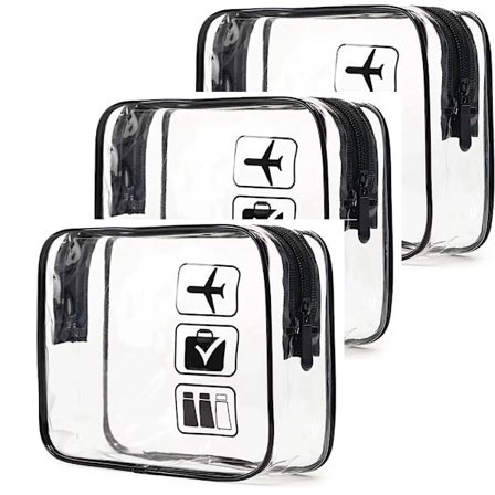 Toilet taske - transparent rejse toilet taske - lufthavn toilet taske - håndbagage - transparent rejse taske - rejse toilet taske til kvinder (sort)