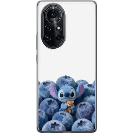 Kompatibelt Mobildeksel til Huawei Huawei nova 8 Pro Søt blå karakter blant blåbær med bamse i mykt og lekent illustrasjon