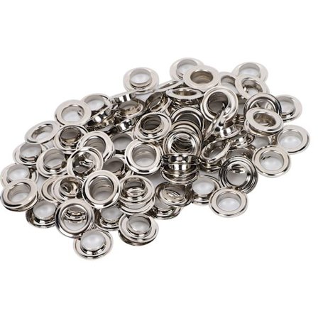 100 set grommet verktygssats öljetter mässing ihålig hantverk klädtillbehör med förvaringslåda