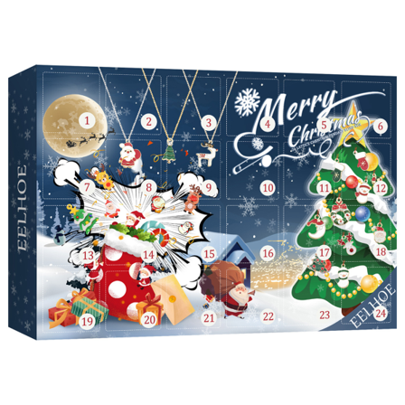 24 -dagars Adventskalender 2021 Jularmband Halsbandsset