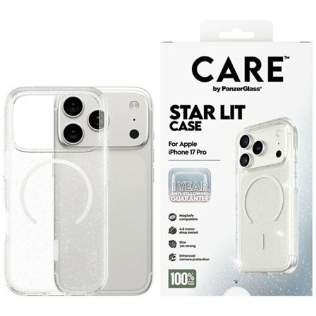 CARE by PanzerGlass Flagship Urban Explorer-etui med hvit MagSafe for iPhone 17 Pro - Klar glitter