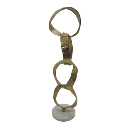 Alumiininen kultainen toteemiveistos, 18x15x64 cm