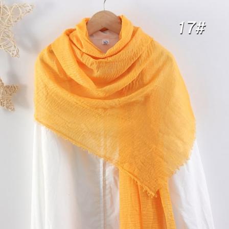 Crinkle Skjerf Vanlig Hijab MØRKE GUL Dark yellow