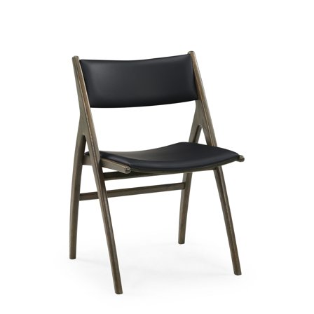 Roots spisebordsstol, Røget egetræ | Sort læder - 53x55x84 - Stole