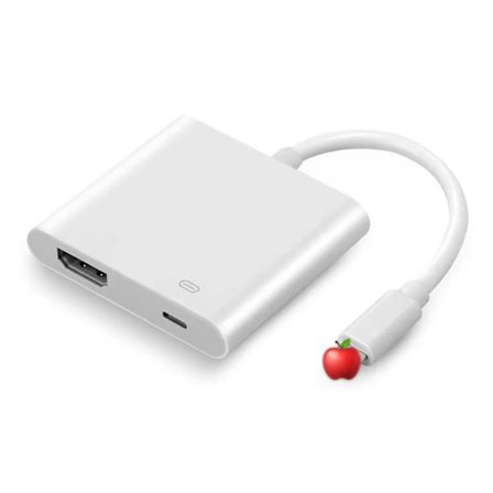 iPhone till TV HD Digital AV Adapter Kabel för IOS Multimedia Video Audio Sync Vit