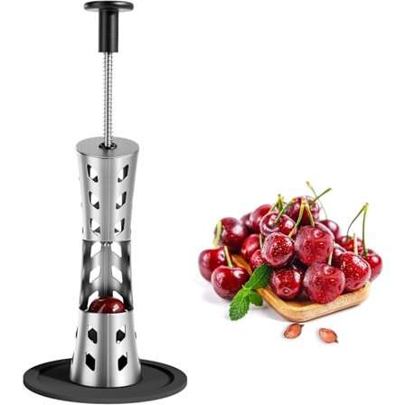 Premium Kirsebær Udkerner Værktøj, 304 Rustfrit Stål Frøfjerner med Pres Design, Holdbar Frugtudkerner til Marmeladefremstilling & Bagning - Arbejde S